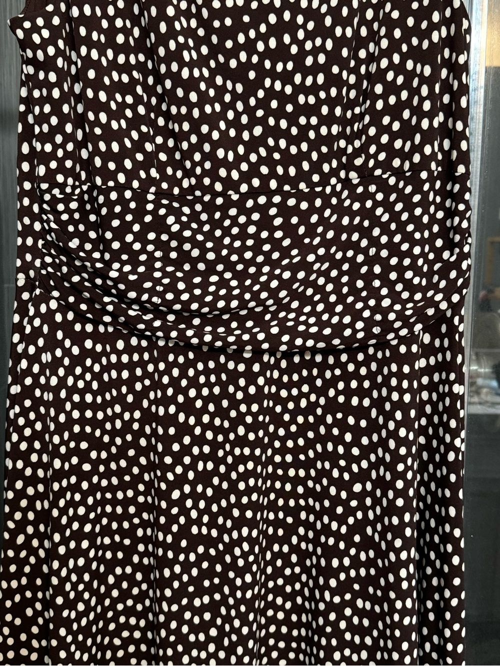 “Pretty Woman” Brown Polka Dot Dress- White Dot Print